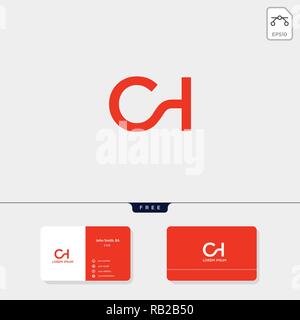 Premium erste CH, HC, C oder H kreative logo Vorlage und Business Card design Vorlage gehören. Vector Illustration und Logo inspiration Stock Vektor