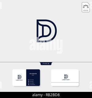 Initial D logo Vorlage für Technologie, Dental, Business corporate Vektor-illustration, Business Card design Vorlage enthalten Stock Vektor