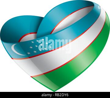 Usbekistan Flagge, Vector Illustration auf weißem Hintergrund Stock Vektor