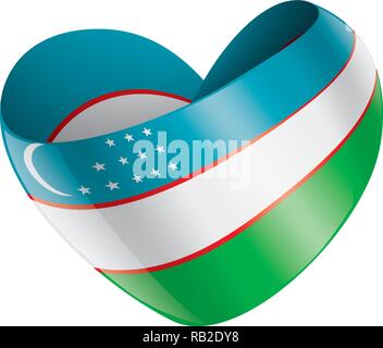 Usbekistan Flagge, Vector Illustration auf weißem Hintergrund Stock Vektor