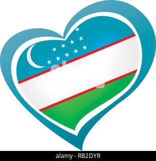 Usbekistan Flagge, Vector Illustration auf weißem Hintergrund Stock Vektor