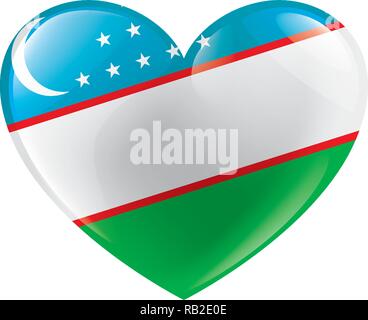 Usbekistan Flagge, Vector Illustration auf weißem Hintergrund Stock Vektor