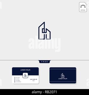 Bauen Architekten, Immobilien kreative logo template Vector Illustration und Logo Inspiration. business card design Vorlage enthalten Stock Vektor