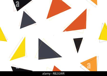Zusammenfassung nahtlose Hintergrundmuster mit Rot, Gelb, Schwarz und Dunkelgrau Dreieck formen. Moderne, freundliche vector Art. Stock Vektor