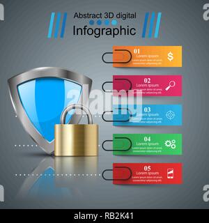 Schutz, Sicherheit - business paper Infografik. Stock Vektor