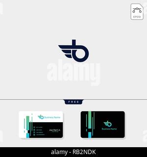Minimale anfängliche B Flügel kreative logo template Vector Illustration, erhalten Sie kostenlose Visitenkarte Design vorlage Stock Vektor