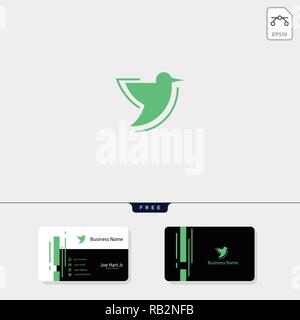Hummingbird kreative logo Vorlage, Vector Illustration kostenlose Business Card Design vorlage Stock Vektor
