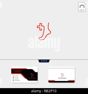Fuß Heilung oder Medizin Konzept logo Vorlage für Corporate Vektor-illustration, kostenlose Business Card design Vorlage enthalten Stock Vektor