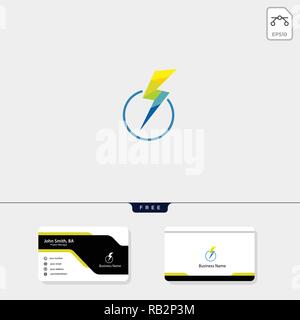 Sturm, Blitz logo template Vector Illustration, kostenlose Business Card Design vorlage Stock Vektor