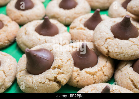 Nahaufnahme von Erdnussbutter blossom Cookies Stockfoto