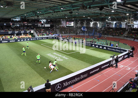 Sindelfingen, Deutschland. 06 Jan, 2019. Übersicht Glaspalast Sindelfingen. GES/fussball/indoor Turnier: Mercedes-Benz JuniorCup 2019, 06.01.2019 Fußball, Fußball: Unter 19 Hallenturnier, Sindelfingen, Januar 6, 2019 | Verwendung der weltweiten Kredit: dpa Picture alliance/Alamy leben Nachrichten Stockfoto