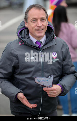 1 Loughborough, UK. 5. Jan 2019. Studenten Direktor von Rugby, Alan Buzza, 1 Während der National League Division I zwischen Loughborough Studenten und Caldy rfc © Phil Hutchinson/Alamy Leben Nachrichten überein Stockfoto