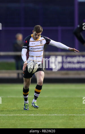 Loughborough, UK. 5. Jan 2019. Michael Barlow startet das Spiel für Caldy während der National League Division I Übereinstimmung zwischen Loughborough Studenten und Caldy rfc © Phil Hutchinson/Alamy leben Nachrichten Stockfoto