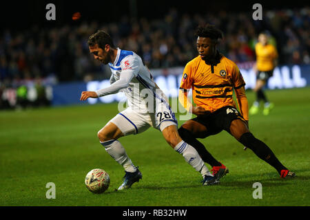 Newport, Großbritannien. 06 Jan, 2019. Christian Fuchs von Leicester City während der FA Cup 3.Runde zwischen Newport County und Leicester City an Rodney Parade, Newport, Wales am 6. Januar 2019. Foto von Dave Peters. Nur die redaktionelle Nutzung, eine Lizenz für die gewerbliche Nutzung erforderlich. Keine Verwendung in Wetten, Spiele oder einer einzelnen Verein/Liga/player Publikationen. Credit: UK Sport Pics Ltd/Alamy leben Nachrichten Stockfoto