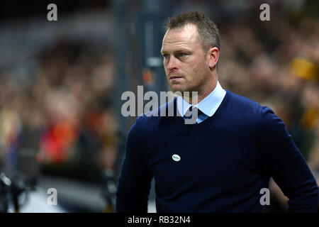 Newport, Großbritannien. 06 Jan, 2019. Michael Flynn von Newport County während der FA-Cup 3 Runde zwischen Newport County und Leicester City an Rodney Parade, Newport, Wales am 6. Januar 2019. Foto von Dave Peters. Nur die redaktionelle Nutzung, eine Lizenz für die gewerbliche Nutzung erforderlich. Keine Verwendung in Wetten, Spiele oder einer einzelnen Verein/Liga/player Publikationen. Credit: UK Sport Pics Ltd/Alamy leben Nachrichten Stockfoto