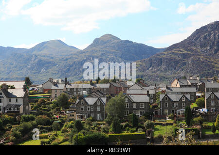 Blaenau Ffestiniog, Snowdonia Mountains, historischen Walisischen Schiefer Bergbaustadt, Gwynedd, Wales, Wales, Vereinigtes Königreich Stockfoto