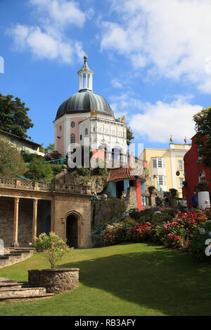 Portmeirion Dorf, Gwynedd, Wales, Wales, Vereinigtes Königreich Stockfoto