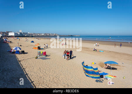 Blick auf den Strand, Bridlington, East Riding von Yorkshire, England, Vereinigtes Königreich Stockfoto