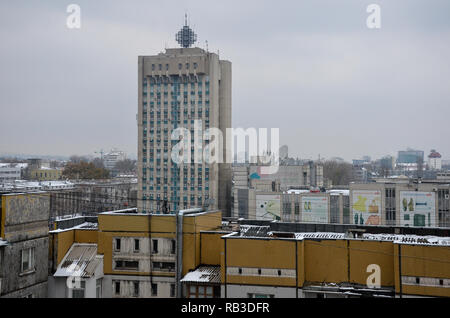 Skyline von zentralen Chisinau, aus der Nähe Platz der Vereinten Nationen, Chisinau (Chisinau), der Republik Moldau, November 2018 getroffen Stockfoto
