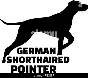 Deutsch Kurzhaar Pointer Silhouette mit Word Stock Vektor