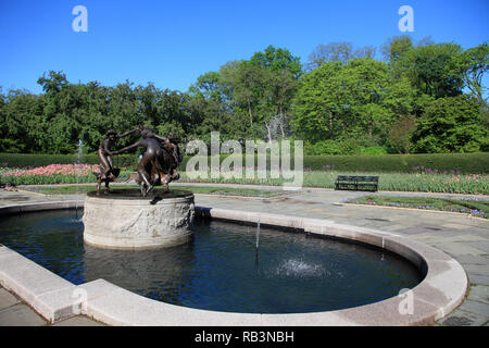 Drei tanzende Jungfrauen Brunnen, Wintergarten, Central Park, Manhattan, New York City, Vereinigte Staaten von Amerika Stockfoto