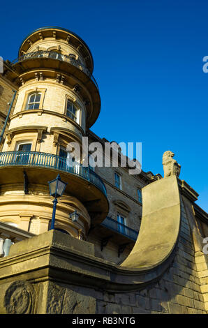 Die ehemalige Zetland Hotel Apartments das Größte in Saltburn in 1861 gebaut mit eigenem Zugang vom Bahnhof in den 1990er Jahren umgewandelt wurde Stockfoto