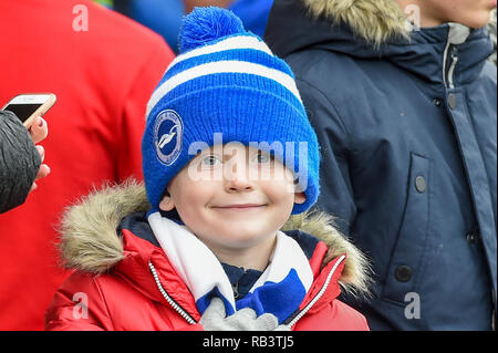 5. Januar 2019, Dean Court, London, England; die Emirate FA Cup, 3.Runde, Bournemouth vs Brighton; Brighton Fans vor dem Spiel Quelle: Phil Westlake/News Bilder der Englischen Football League Bilder unterliegen DataCo Lizenz Stockfoto