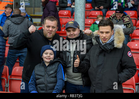 5. Januar 2019, Dean Court, London, England; die Emirate FA Cup, 3.Runde, Bournemouth vs Brighton; Brighton Fans vor dem Spiel Quelle: Phil Westlake/News Bilder der Englischen Football League Bilder unterliegen DataCo Lizenz Stockfoto