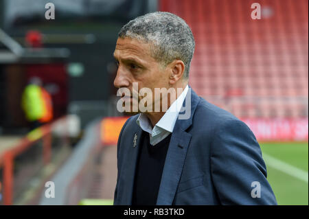 5. Januar 2019, Dean Court, London, England; die Emirate FA Cup, 3.Runde, Bournemouth vs Brighton; Chris Hughton Manager von Brighton Credit: Phil Westlake/News Bilder der Englischen Football League Bilder unterliegen DataCo Lizenz Stockfoto