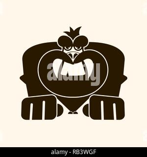 Pavian mit großen Reißzähne in der Steinzeit. Vector Illustration Stock Vektor