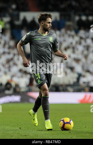 Madrid, Spanien. 6. Januar, 2019. Real Sociedad Adnan Januzaj während La Liga Match zwischen Real Madrid und Real Sociedad San Sebastián im Santiago Bernabeu in Madrid. Credit: LEGAN S. Mace/SOPA Images/ZUMA Draht/Alamy leben Nachrichten Stockfoto