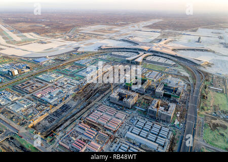 Peking, Peking, China. 5 Jan, 2019. Peking, CHINA - Die Pekinger Daxing International Airport, worldÃ¢â'¬â"¢s größte Flughafen in Betrieb vor dem 30. September 2019 gestellt werden. Credit: SIPA Asien/ZUMA Draht/Alamy leben Nachrichten Stockfoto