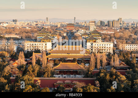 Peking, Peking, China. 5 Jan, 2019. Peking, China - Sunrise Landschaft am Palace Museum in Peking, China. Credit: SIPA Asien/ZUMA Draht/Alamy leben Nachrichten Stockfoto