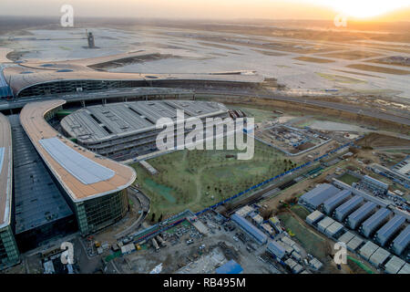 Peking, Peking, China. 5 Jan, 2019. Peking, CHINA - Die Pekinger Daxing International Airport, worldÃ¢â'¬â"¢s größte Flughafen in Betrieb vor dem 30. September 2019 gestellt werden. Credit: SIPA Asien/ZUMA Draht/Alamy leben Nachrichten Stockfoto