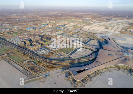 Peking, Peking, China. 5 Jan, 2019. Peking, CHINA - Die Pekinger Daxing International Airport, worldÃ¢â'¬â"¢s größte Flughafen in Betrieb vor dem 30. September 2019 gestellt werden. Credit: SIPA Asien/ZUMA Draht/Alamy leben Nachrichten Stockfoto