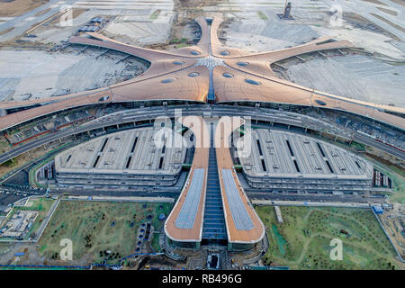 Peking, Peking, China. 5 Jan, 2019. Peking, CHINA - Die Pekinger Daxing International Airport, worldÃ¢â'¬â"¢s größte Flughafen in Betrieb vor dem 30. September 2019 gestellt werden. Credit: SIPA Asien/ZUMA Draht/Alamy leben Nachrichten Stockfoto