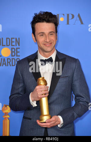 Los Angeles, USA. 06 Jan, 2019. LOS ANGELES, Ca. Januar 06, 2019: Justin Hurwitz Am2019 Golden Globe Awards im Beverly Hilton Hotel. Foto: Paul Smith/Alamy leben Nachrichten Stockfoto