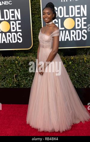 Beverly Hills, Kalifornien, USA. 06 Jan, 2019. Kiki Layne nimmt an der 76. jährlichen Golden Globe Awards, Golden Globes, im Beverly Hilton Hotel in Beverly Hills, Los Angeles, USA, am 06. Januar 2019. | Verwendung der weltweiten Kredit: dpa Picture alliance/Alamy leben Nachrichten Stockfoto