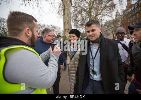 London, Großbritannien. 7. Jan 2019. Anna brexiteers Soubry MP ins Parlament Credit: George Cracknell Wright/Alamy leben Nachrichten Stockfoto