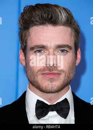 Beverly Hills, Vereinigte Staaten. 06 Jan, 2019. BEVERLY HILLS, Los Angeles, CA, USA - Januar 06: Schauspieler Richard Madden stellt in der Presse Zimmer auf der 76. jährlichen Golden Globe Awards im Beverly Hilton Hotel am 6. Januar 2019 in Beverly Hills, Los Angeles, Kalifornien, USA. (Xavier Collin/Image Press Agency) Quelle: Bild Presse Agentur/Alamy leben Nachrichten Stockfoto