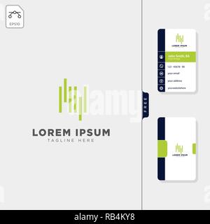 Minimale MV erste Welle logo template Vector Illustration kostenlose Business Card Design Vorlagen Stock Vektor