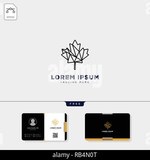 Cannabis logo template Vector Illustration und kostenlosen Business Card Design vorlage Stock Vektor