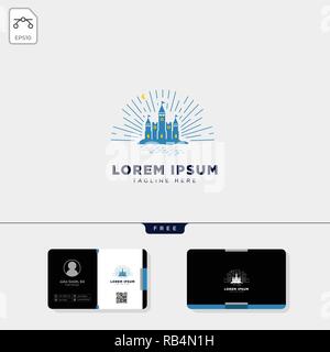 Schloss logo template Vector Illustration kostenlose Business Card Design vorlage Stock Vektor