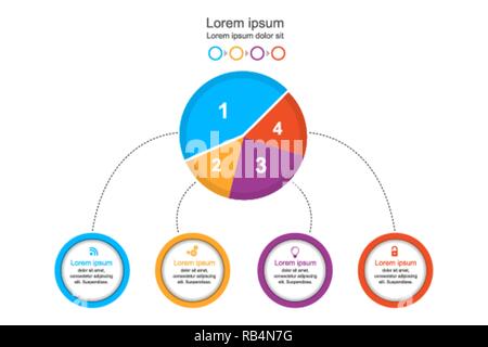 Abstrakte Infografiken Vorlage, bunten Kreis Diagramm Diagramm, Geschäftskonzept Infografik, Vector Illustration Stock Vektor