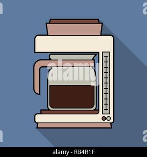 Isolierte Kaffeemaschine, flache Bauform für Symbol. Vector Illustration Stock Vektor