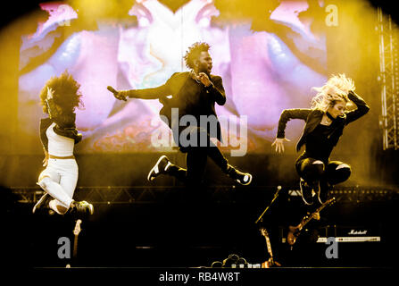 Der amerikanische Sänger, Songwriter und Tänzer Justin Bieber- führt ein Live Konzert führt ein Live Konzert bei den Danish Music festival Tinderbox 2016. Dänemark, 25/06 2016. Mit Ausnahme von Dänemark. Stockfoto