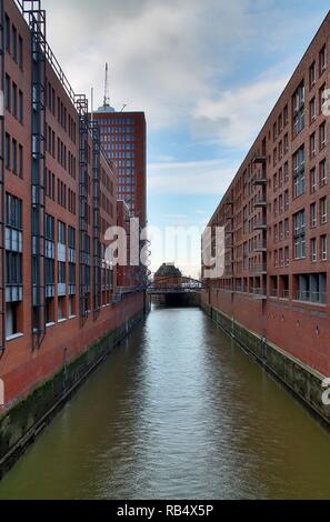 Sommer Blick in der Hamburger Speicherstadt Stockfoto