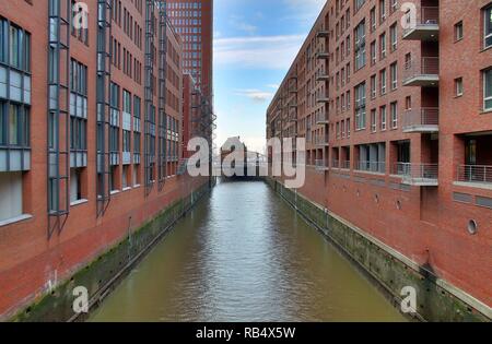 Sommer Blick in der Hamburger Speicherstadt Stockfoto