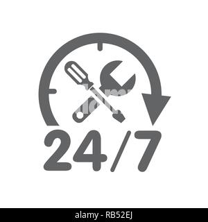 24 7 Car Service Logo Stock Vektor