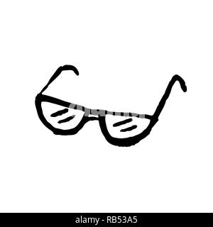 Gläser grunge Symbol. Vektor handgezeichnete Abbildung Stock Vektor